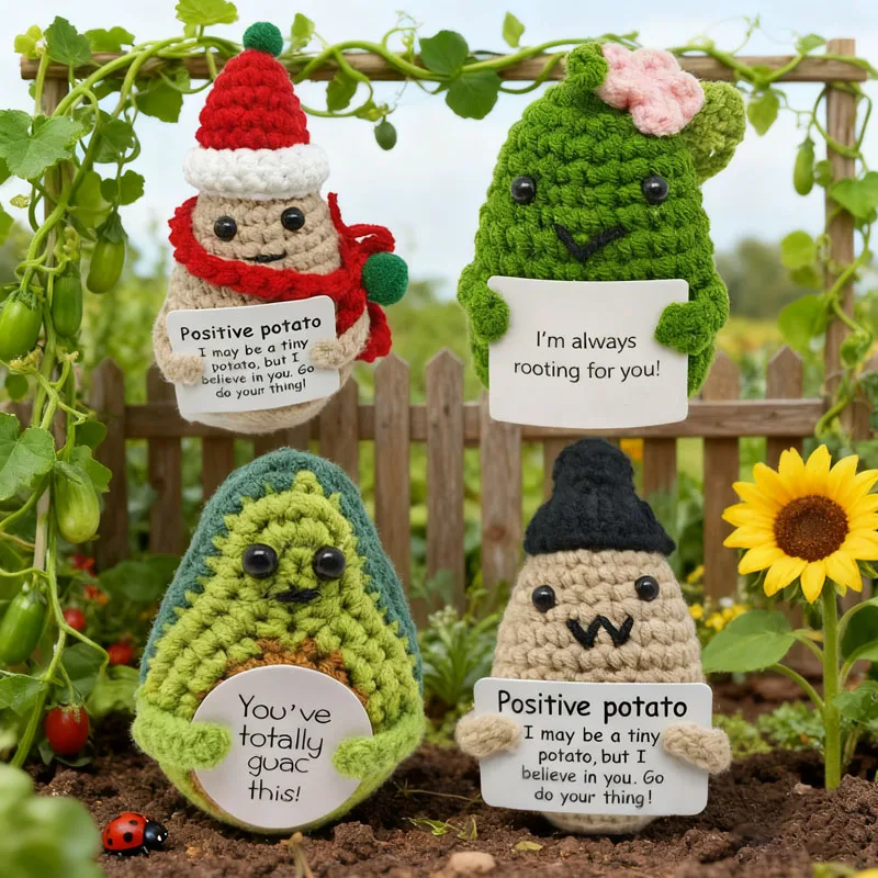 1 Stück Avocado-Kartoffel-Form, Strickornamente, handgefertigte Wolle, Strickornamente, Geschenkornamente