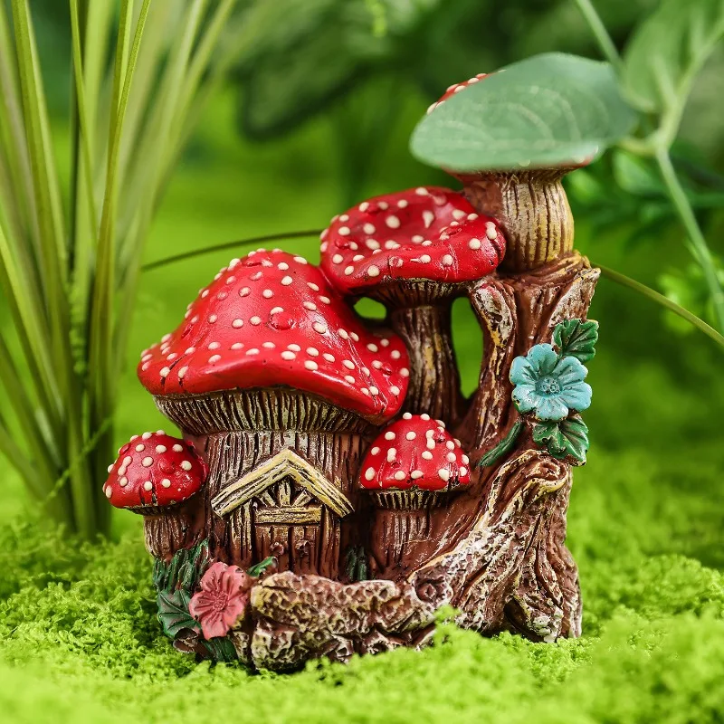 Glowing Mushrooms Statue -Glows At Night, Yard Pathway Landscape Lawn, Halloween Christmas Mushroom House Garden Decoration