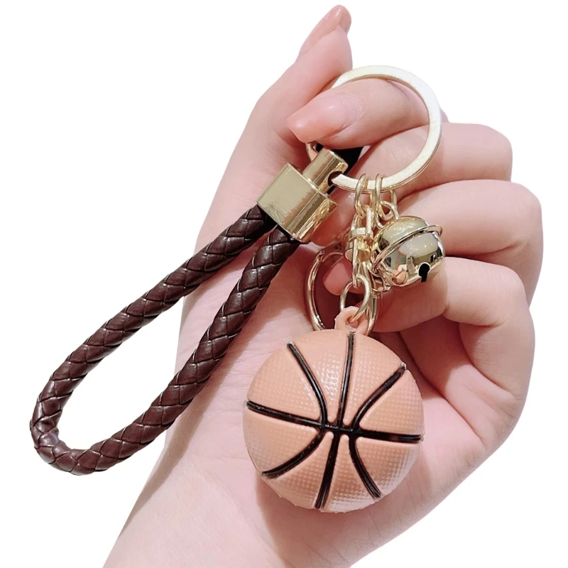 Basketball Bells Keychain Simple Pendant Keyring Hangings Ornaments Key Holder Backpacks Handbag Charm for Couple Boy