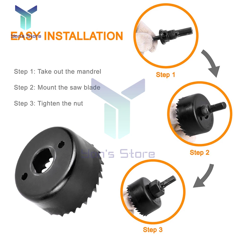 19-127mm Hole Saw Set Saw Cup Wood Crown Drill Bit For Gypsum Board Wood PVC Plastic Density Board Metal Woodworking Tools