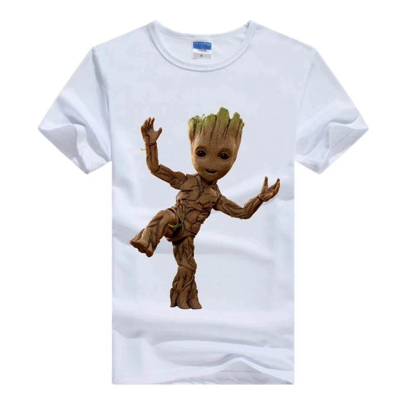 Marvel Guardians of the Galaxy Cute Groot Print 2~15y Kids Cotton T-Shirt Street Casual Short Sleeve T-Shirt Boys Girls T-Shirt