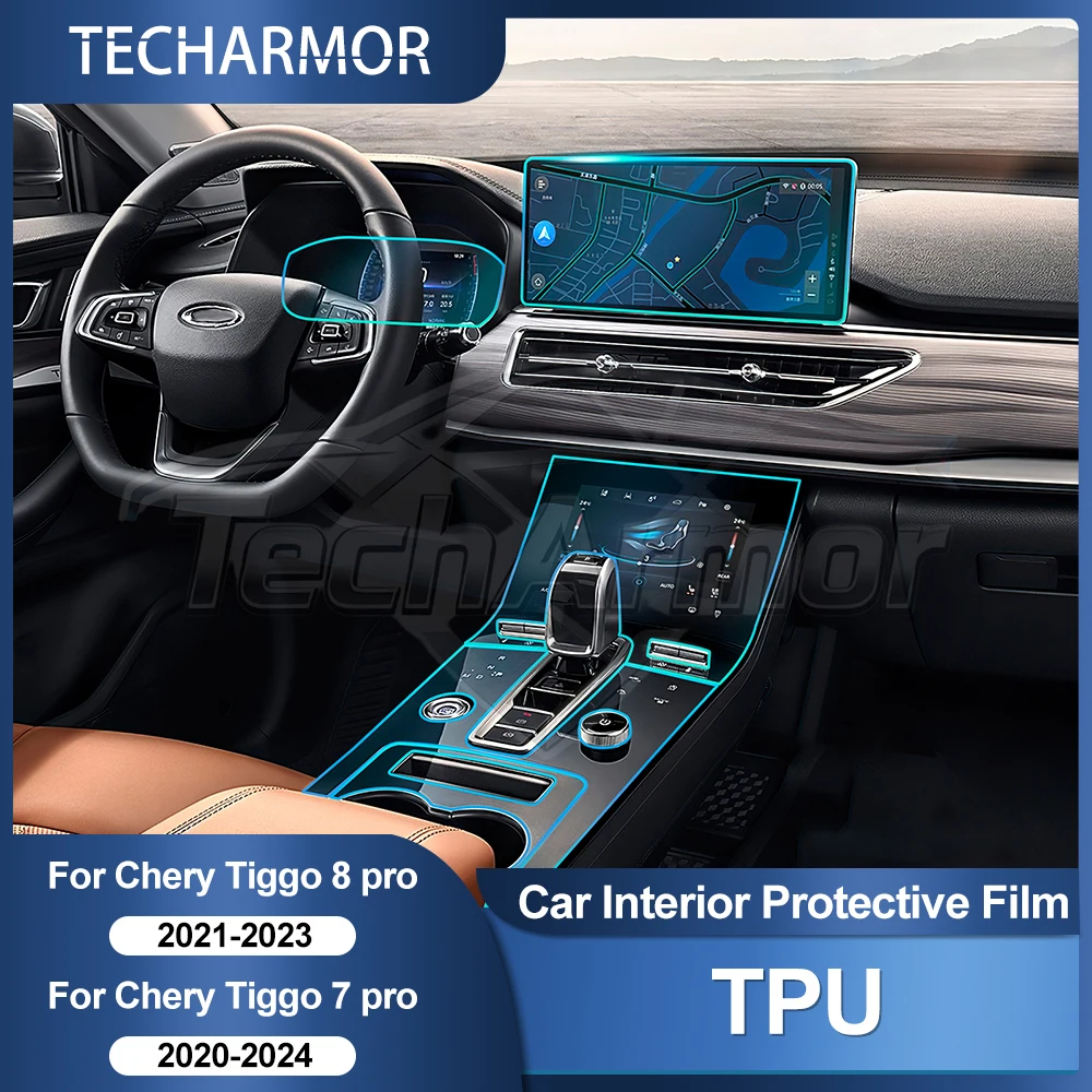 Auto-Innenraum-TPU-Schutzfolie, kratzfeste Folie für Chery Tiggo 7 Pro 2021-25, schützende transparente, reißfeste Aufkleber, Zubehör