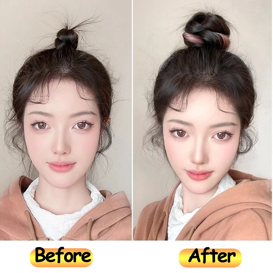 وصلات شعر صناعية طويلة متموجة ذاتية الملء على شكل ذيل حصان مع شريط مطاطي مرن حزمة شعر مضفرة للنساء تزيد من الشعر