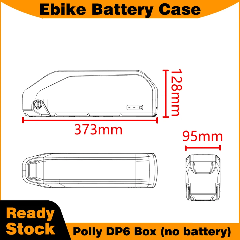 Obudowa baterii do e-bike'a Polly DP6 na akumulator 18650 48V/52V, bez baterii, styl montażu na dolnej rurze ramy, pusta obudowa do e-bike'a. — zdjęcie produktu 3