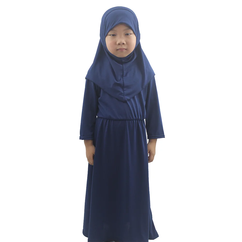 Muslim Abaya Robe and Headscarf Set for Girls Kids Hijab Prayer Dress Khimar Burqa Kaftan Children Gown Islamic Outfits Jalabiya