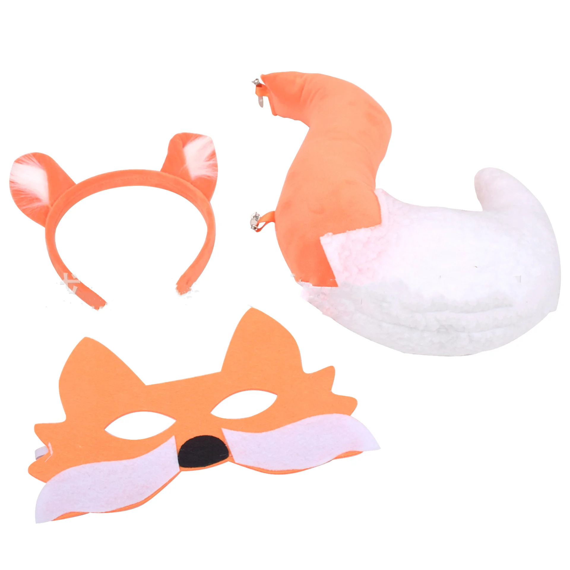 Kids Woodland Birthday Headwear Fox Party Cosplay Mask Children's Day Animal Performance Props Lowrie Tail