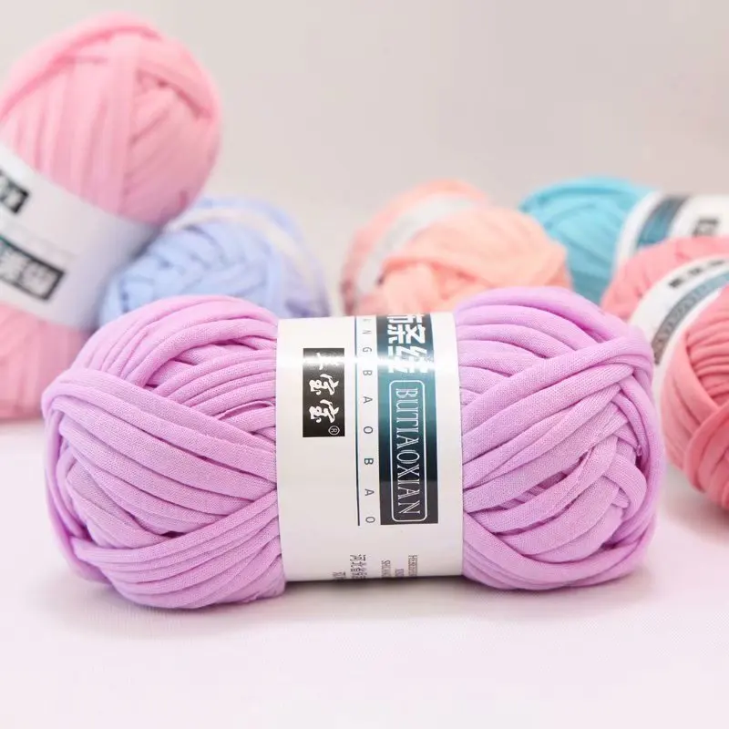 1pc 100g Thick Yarn Soft Colored Cloth Yarn for Hand Knitting Woven Bag Carpet DIY Hand-knitted Material