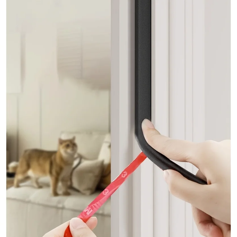 1pc Self-Adhesive Rubber Door Seal Strip - Anti-Theft Soundproof Windproof Anti-Collision Dust-Proof for Bedroom and Entry Door