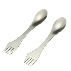Stainless Steel Spoon Fork Knife 20cm Camping Utensils Spork Combo 3 in 1 Travel Gadget Cutlery