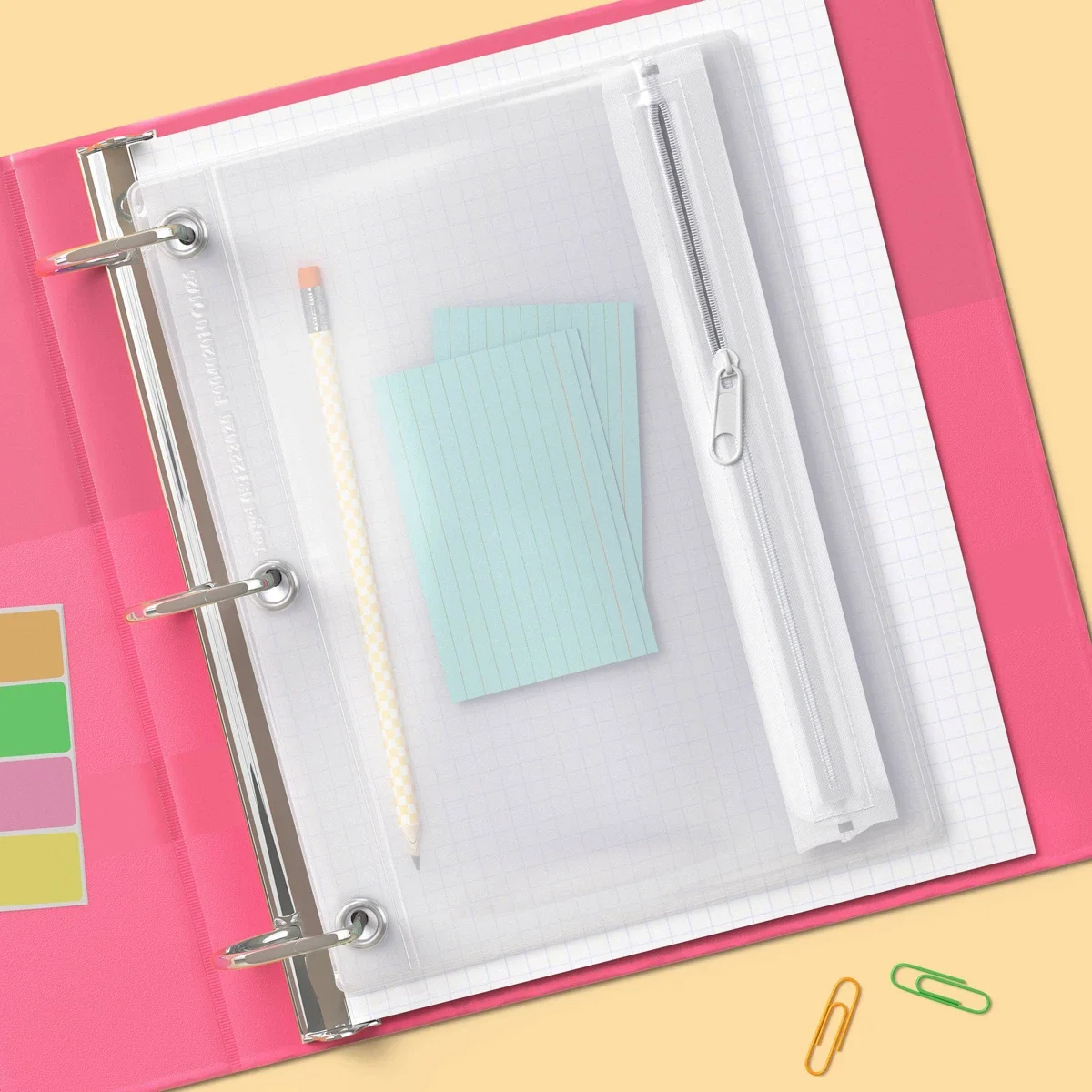 

Single Zip Clear Binder Pouch