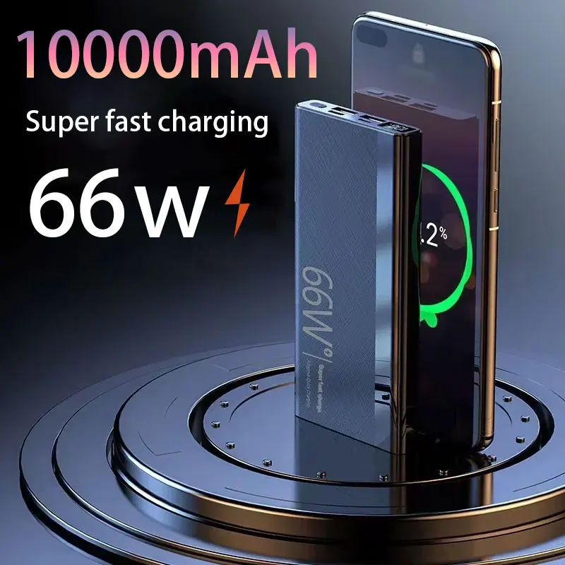 

10000mAh Power Bank 66W Fast Charging Powerbank Portable Charger External Battery Pack for IPhone 15 14 13 Huawei Xiaomi Samsung