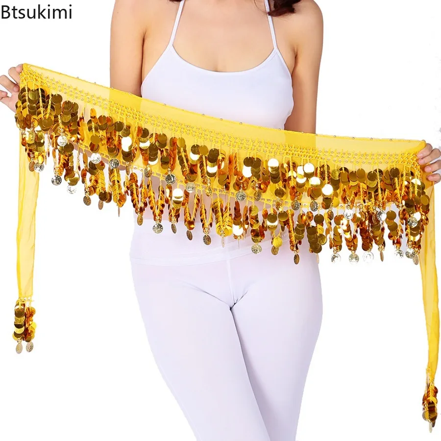 

Новинка 2026 года, поясная цепочка для танца живота с монетами на шнуровке, легкий женский пояс для танцев, аксессуары для танцоров, танцевальный костюм, одежда