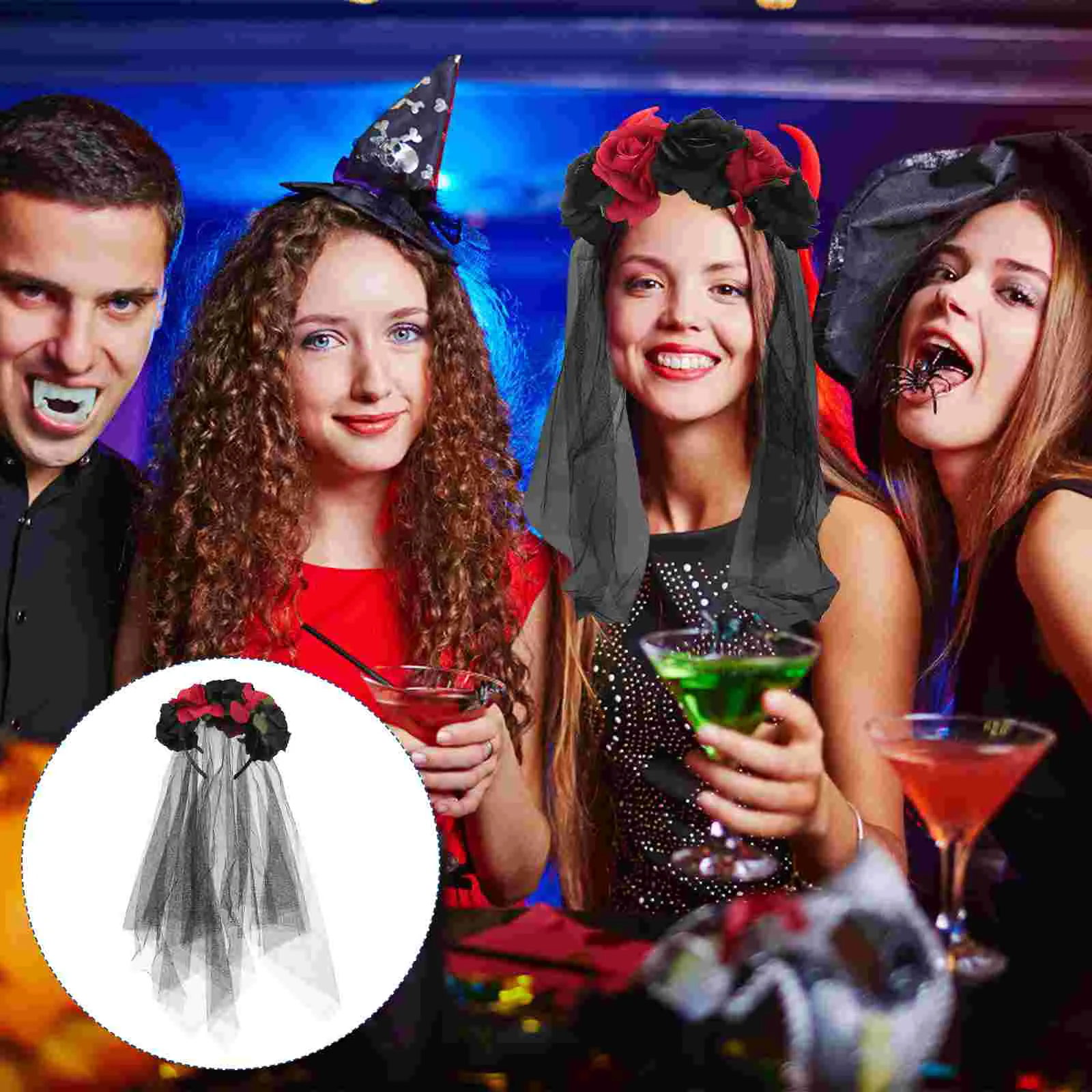 Carnival Decor Veil Halloween Makeup Headband Festival Lace Outfits Accessories