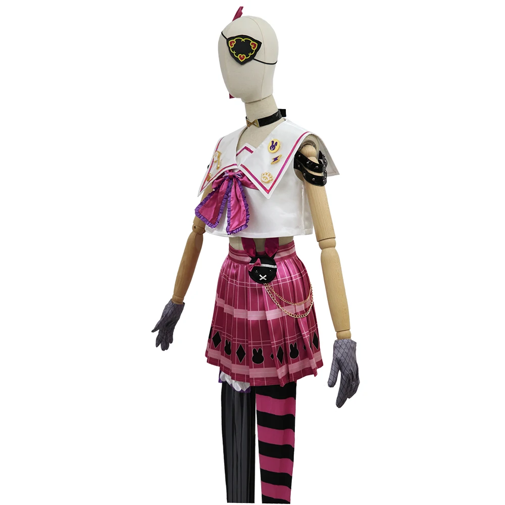 COS-HoHo Vtuber Nijisanji Ike Eveland/Maria Marionette Game Suit Lovely Uniform Cosplay Costume Halloween Party Role Play Outfit