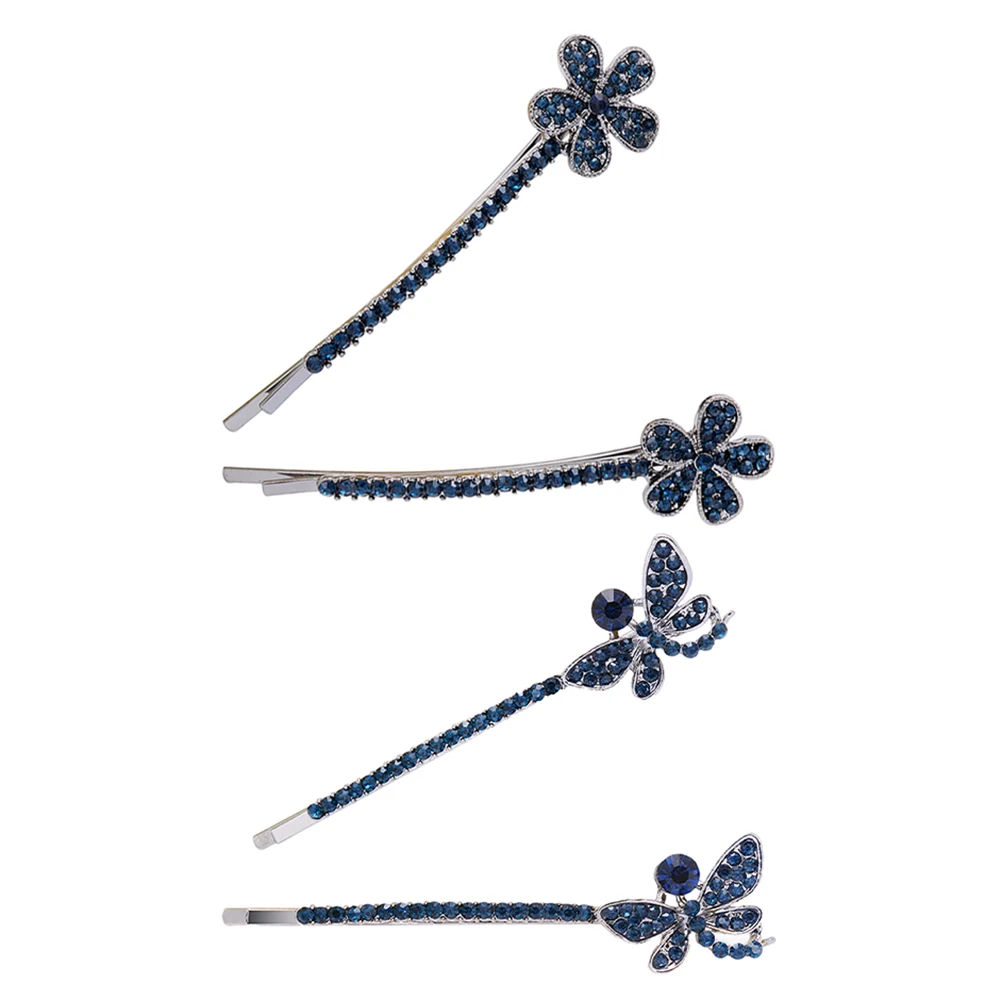 

2 Pairs Rhinestone Clips Durable Comfortable Bobby Pins Women Wedding Party Accessories Hair Barrettes For Girls Hair Styling