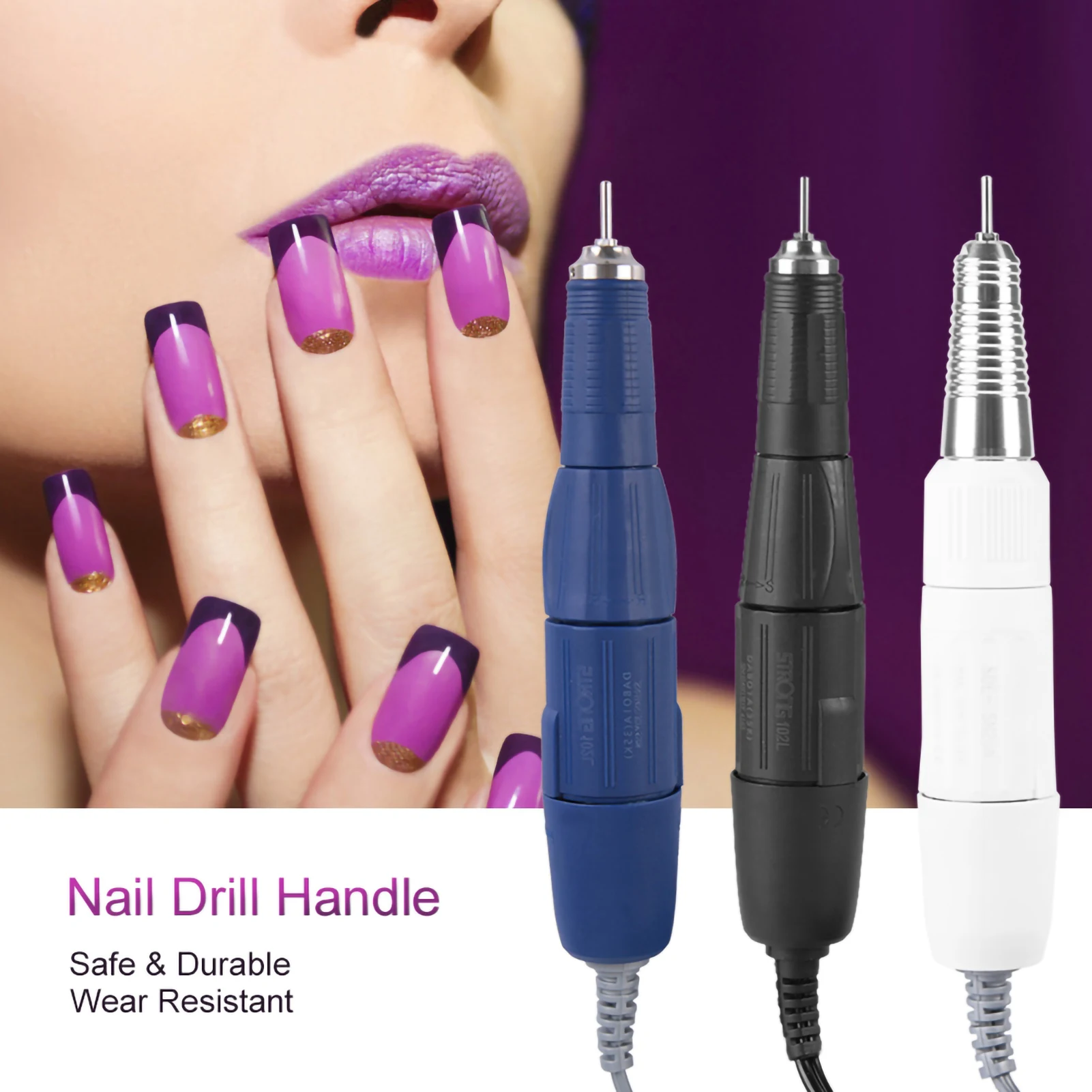 102L-2.35mm Electric Nail Drill Handle Handpiece for Electric Nail Manicure Machine Electric Nail Drill Handle Nail File Pen