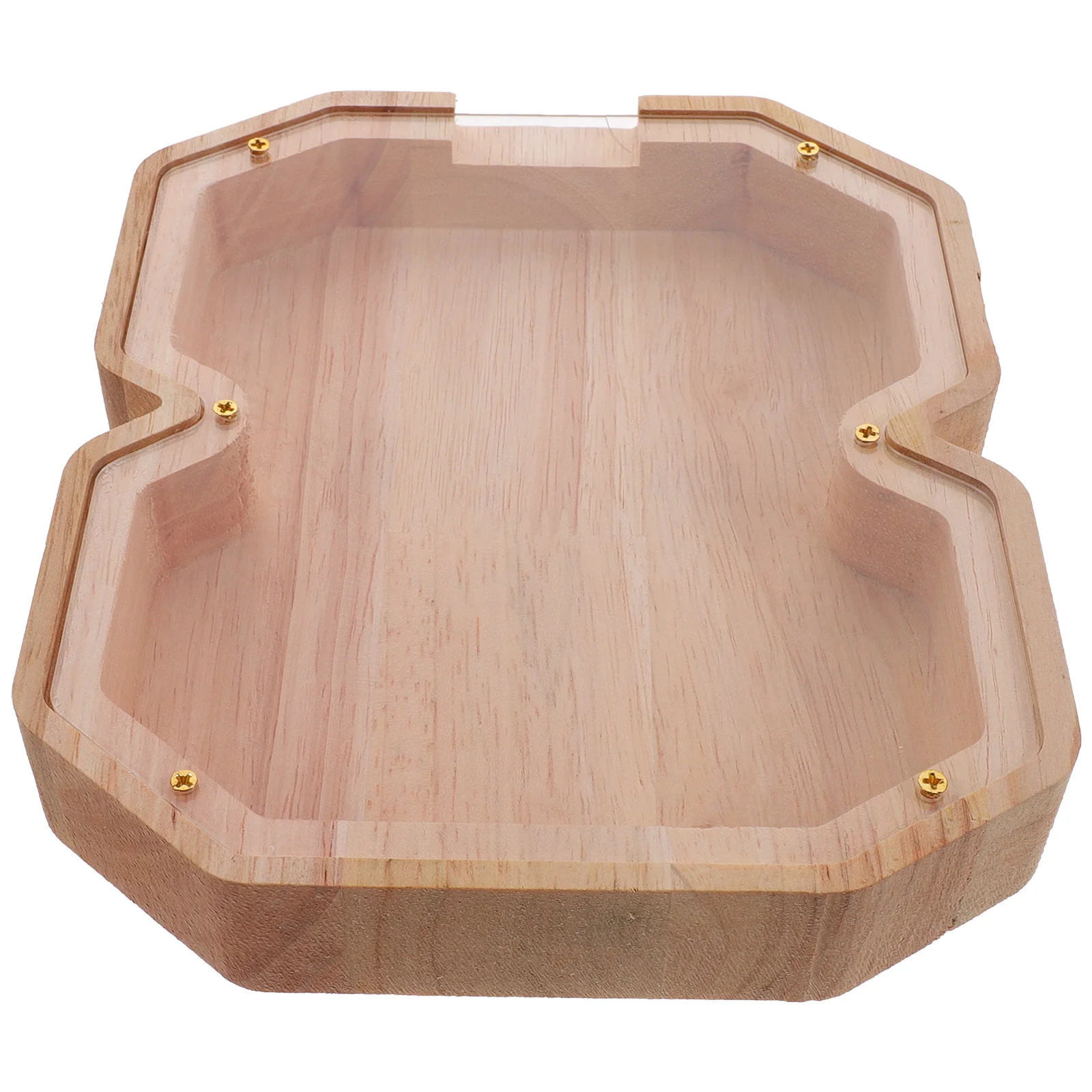 

1pc Creative Wooden Unbreakable Wood Coin Transparent Saving Desktop Coin Bank Ornament Piggy Bank Box Desktop Decoration Home