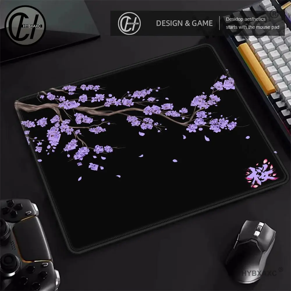 Japanese Sakura Pink Mouse Pad Computer Keyboard Mat HYBXAXC Square Gaming Office Accessories PC Mouse Pad PC Keyboard Table Mat