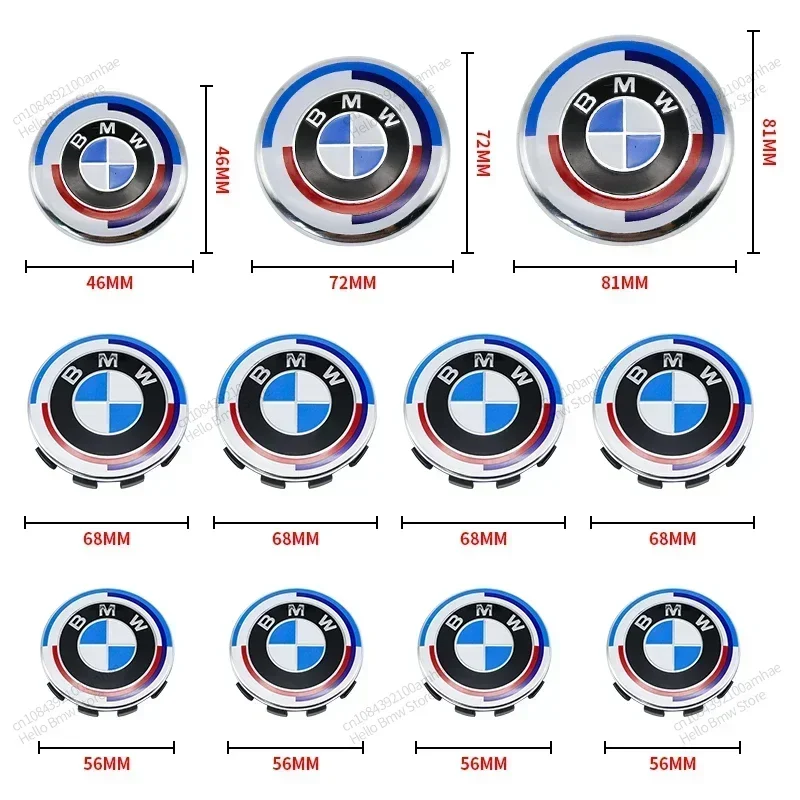 7pcs 50th anniversary For BMW F20 F21 E88 E90 F32 F33 F36 G30 G31 G38 E63 F06 F12 F13 F01 F02 F03 F04 G11 G12 G15 E90 E63