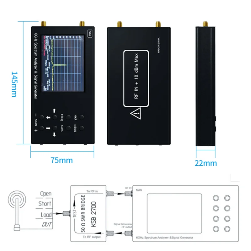 6gポータブルスペクトラムアナライザー,実験室および蒸気検査機,6g,35〜6200MHz