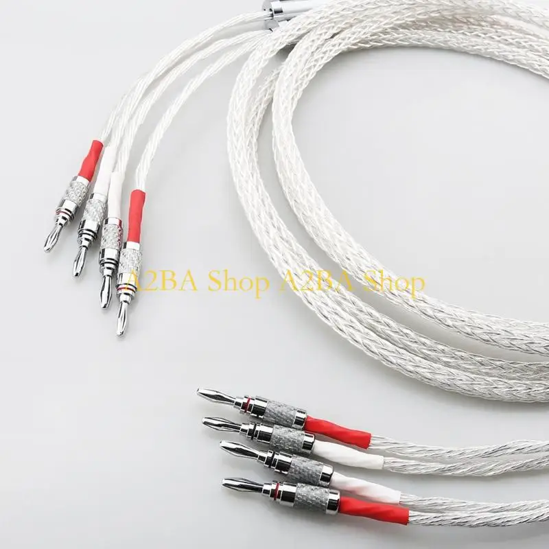 A2BA Heavy Duty Banana Y Spades Speaker Cable Coppered Wire Enhances Auditory