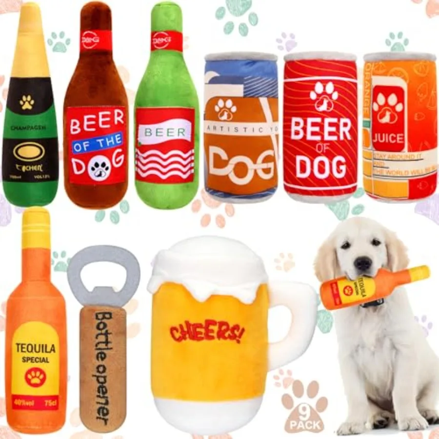 9 Pcs Beer Dog Sque…