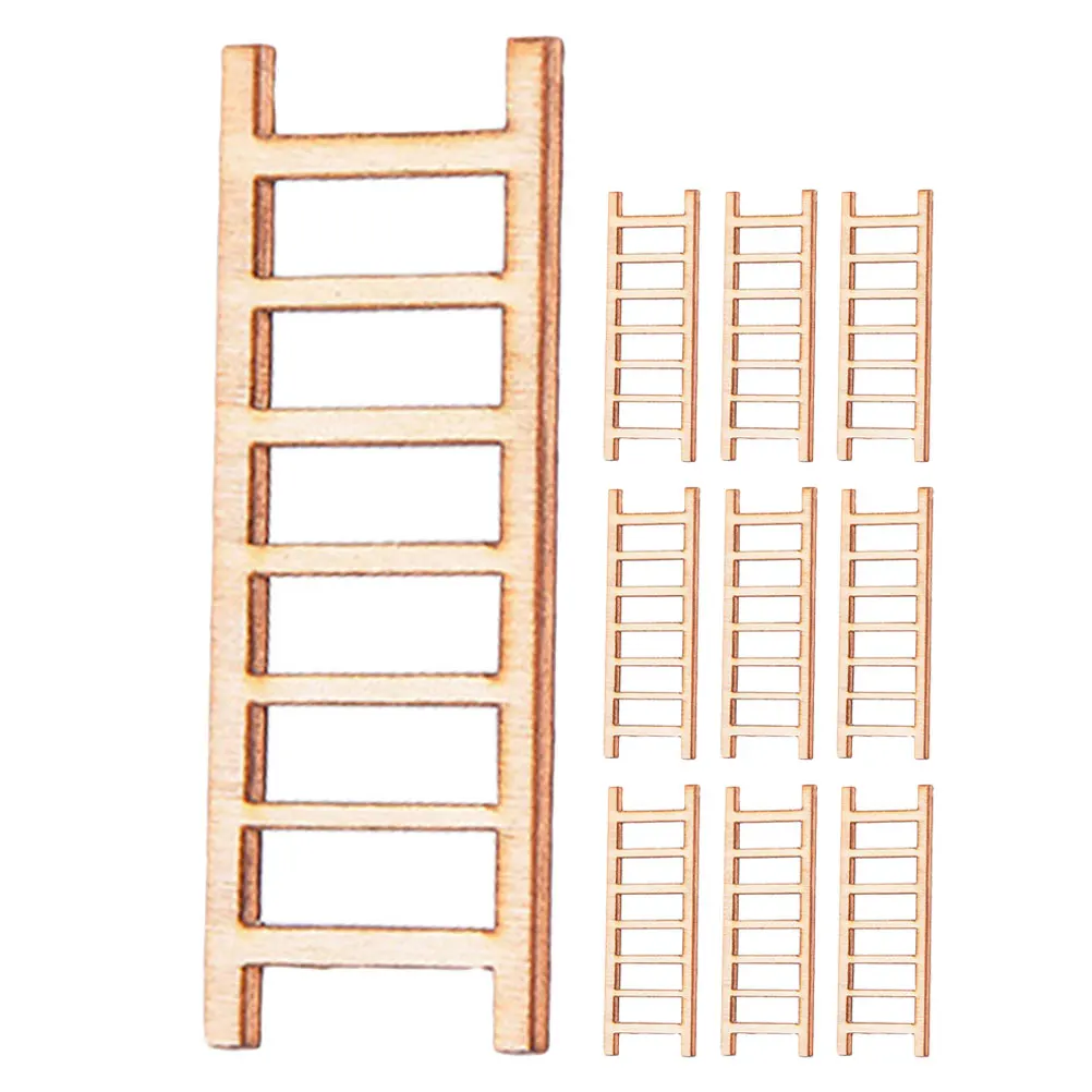 

10 Pcs Succulent Pot Green Plant Decoration Mini House Accessories Ladders Plants Dollhouse Wooden