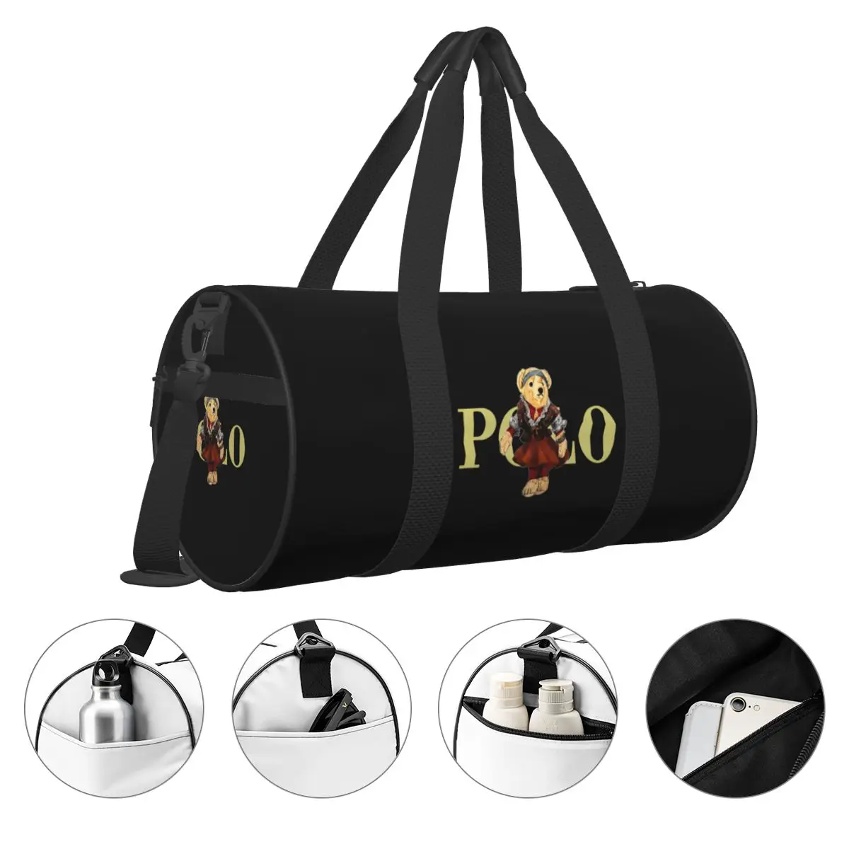 Bolsas deportivas Kawaii Bears con zapatos, bolsa de gimnasio para exteriores, bolso personalizado para hombre y mujer, bolsa de entrenamiento de viaje con gráfico para Fitness