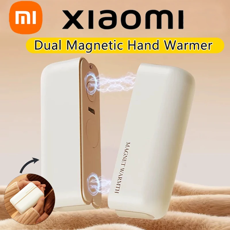 

Xiaomi Dual Magnetic Rechargeable Hand Warmer Portable Electric Hot Pack Heater for Winter Camping Office Students Couples Gift
