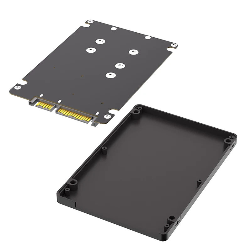 Externe dubbele M.2 B-sleutel/B+M-sleutel naar 2,5-inch SATA3.0-adapter met plastic behuizing voor 2230 2242 2260 2280 NGFF M2 SATA-protocol SSD