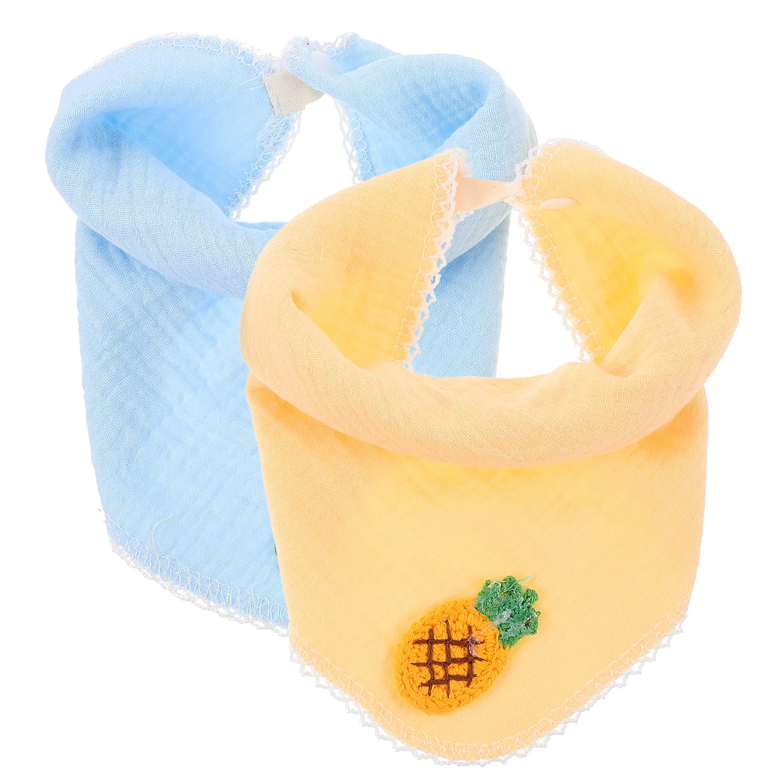 

2Pcs Cute Baby Bibs for Drooling Soft Crepe Feeding Bibs Portable Lightweight Bib for Infant Toddler Meal Time Protection