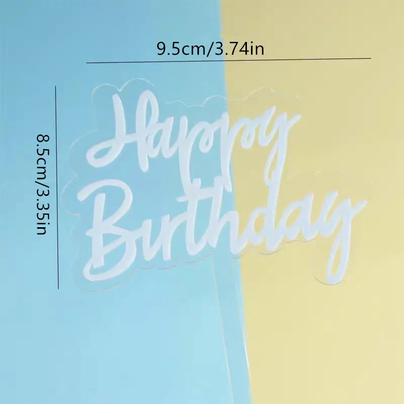 Kreative doppelschichtige alles Gute zum Geburtstag Acryl Geburtstag Kuchen Dekoration Karten für Jungen und Mädchen Geburtstag Party Backen Plugin – Detail 3