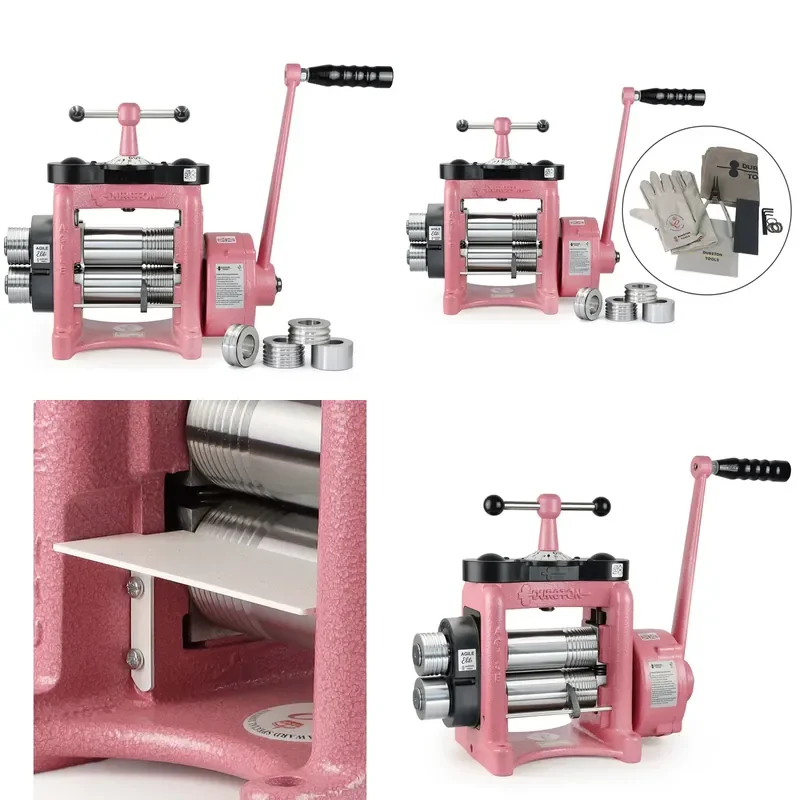 for Durston Agile Elite C140 Pink Edition Limited Combined Rolling Mill 140mm 5:1 Gear Jewelry Sheet and Wire Rod Forming