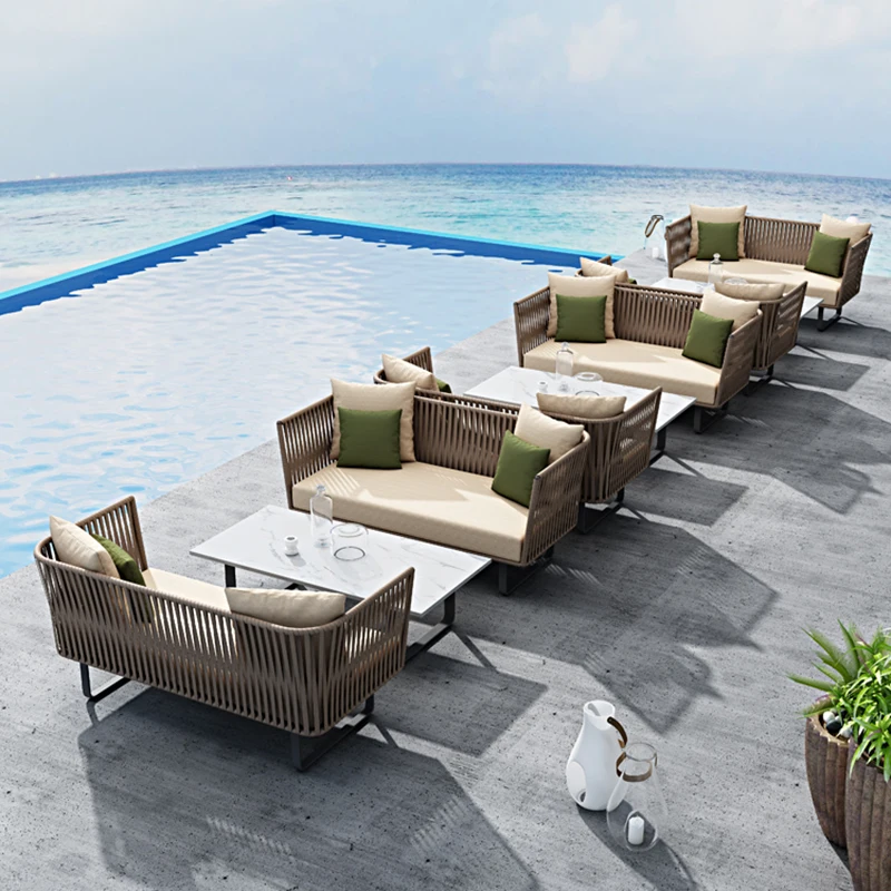 

Courtyard Set Rattan Garden Furniture Sets Luxury Armchair Garden Furniture Sets Balkoni Pillow Giardino Arredo Patio Furnitures