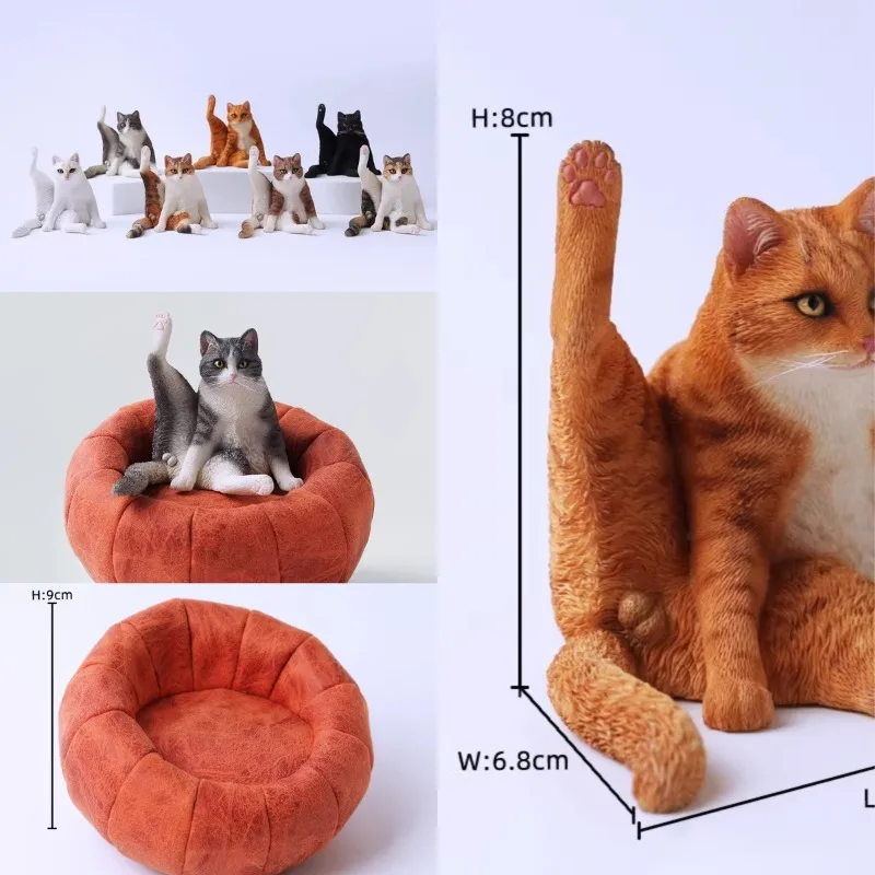 

Модель ленивой кошки JXK 1/6 из смолы с необычной позой сидения, имитация кошки-тибби для фигурок и декора комнаты