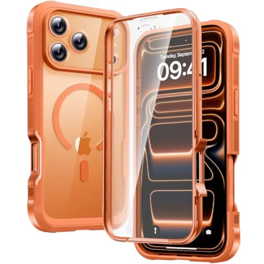 

Magnetic Designed for iPhone 17 Pro Max Case Full Body Bumper[Compatible with MagSafe] Military Drop Proof Cover with Built-in