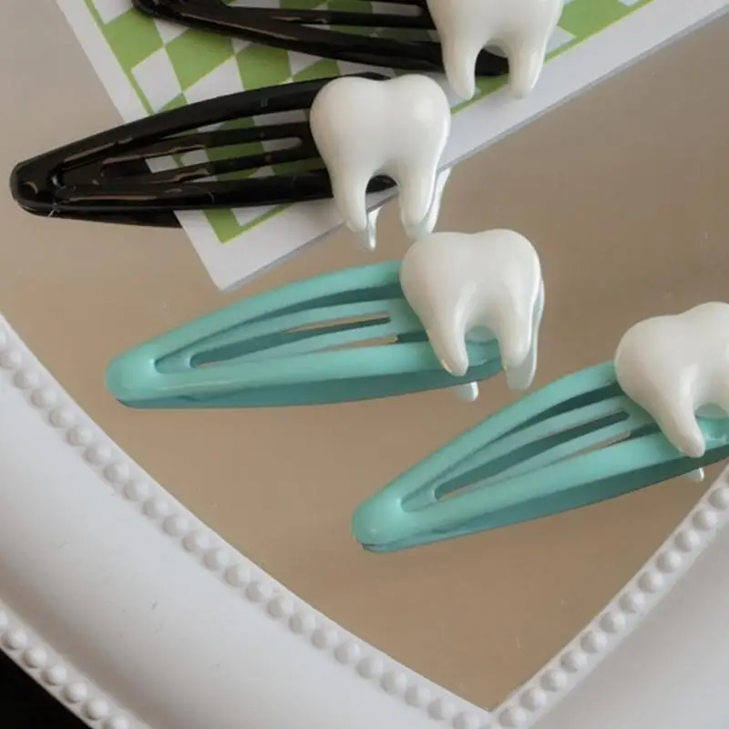652F Hot Girls Hairpin Harajuku Lady Y2K Girls Mini Tooth Handmade Barrettes Clip