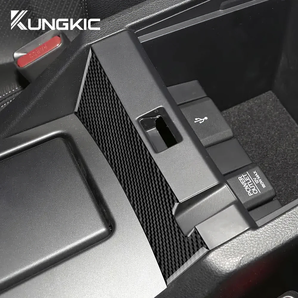 Real Soft Carbon Fiber Sticker For Honda Accord 2013 2014 2015 2016 2017 LHD Car Armrest Box Panel Interior Trim Accessories