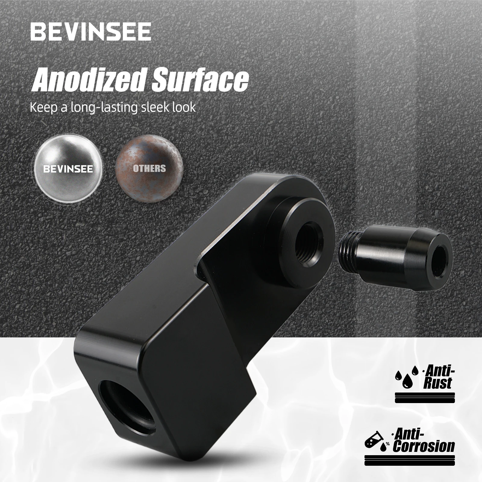 BEVINSEE PCV Valve Extension Adapter for Honda Prelude 97-01 for Honda Accord 98-01 for H22A4 H23A F20B H22 EG DC2