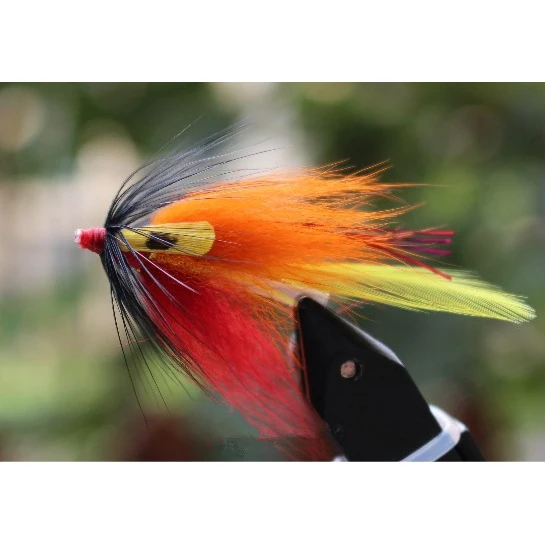 

Tigofly 12 pcs/lot Orange Body Yellow Tail Tube Fly Streamer Fly Salmon Trout Steelhead Fly Fishing Flies Lures