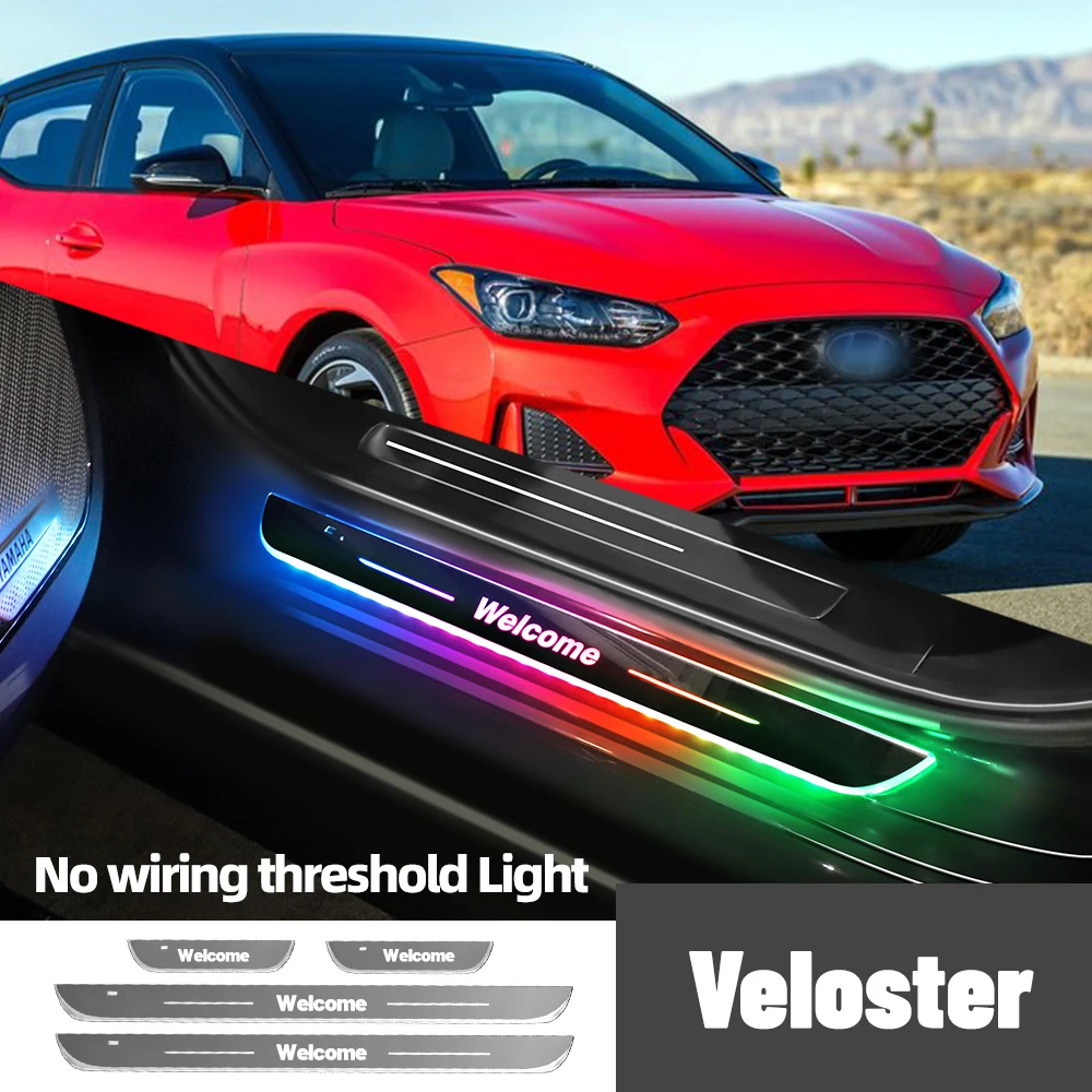 

For Hyundai Veloster 2011-2023 2017 2018 2022 Car Door Sill Light Customized Logo LED Welcome Threshold Pedal Lamp Accessories