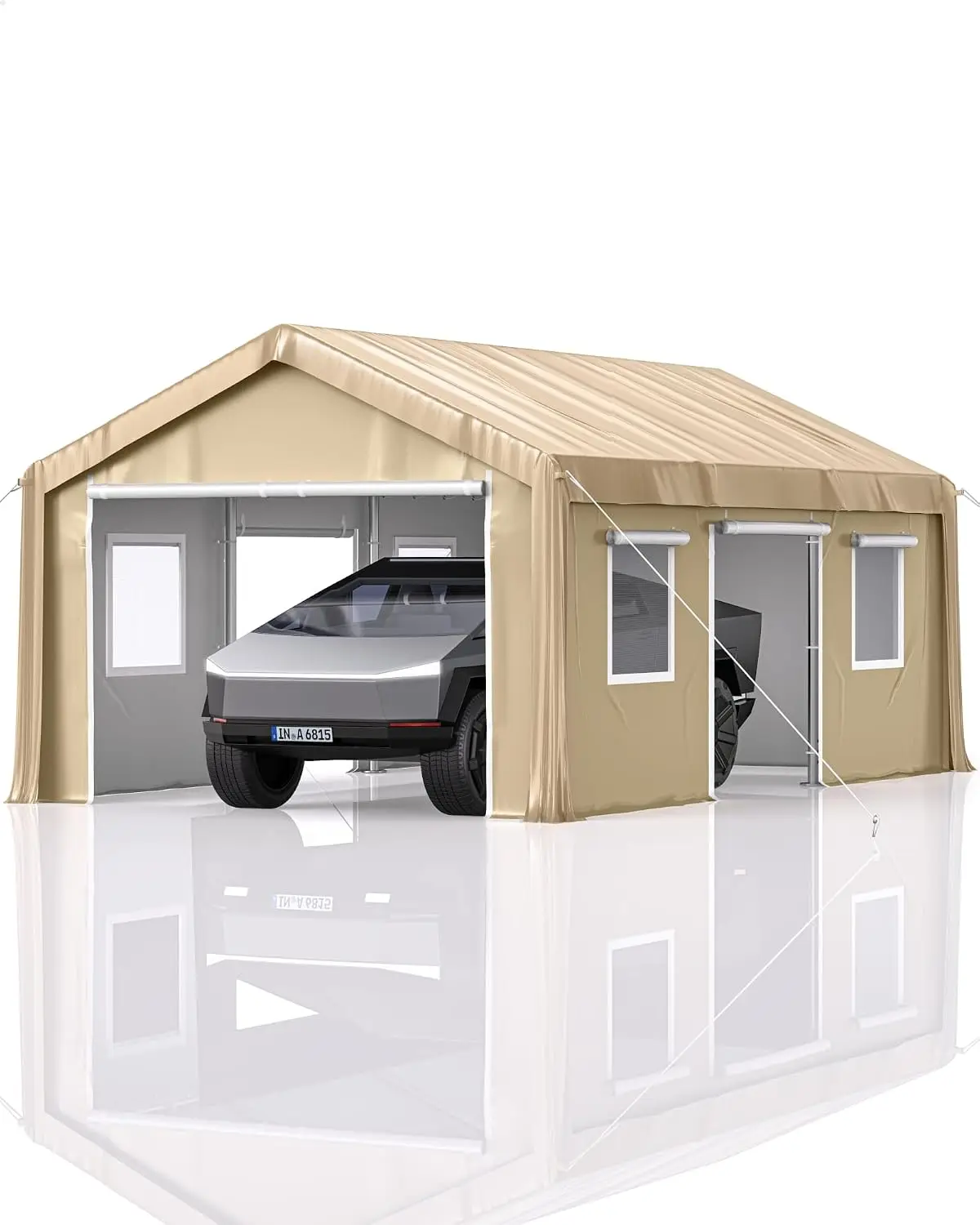 Heavy-Duty Carport Portable Garage 180g PE Waterproof Canopy 8 x 1.0mm Steel Poles for Pickup Trucks Boats SUVs, Customized