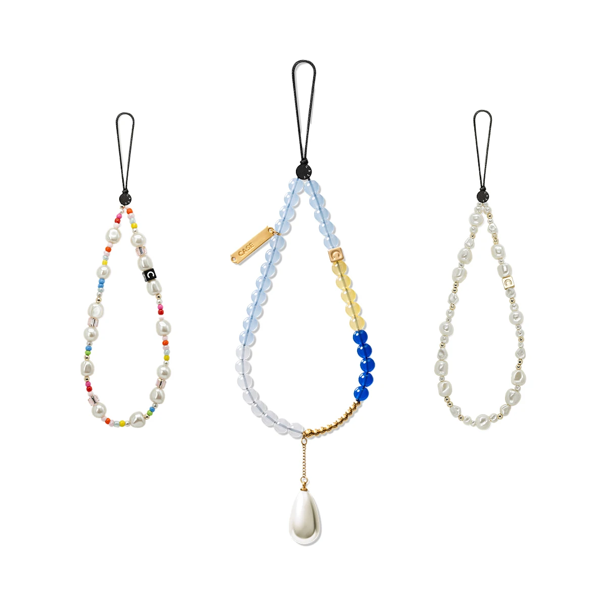 

Beautiful Elegant Colorful Pearl Earrings Bracelet Phone Charm Chain For Bag Accessory Women For IPhone Samsung Phone Case