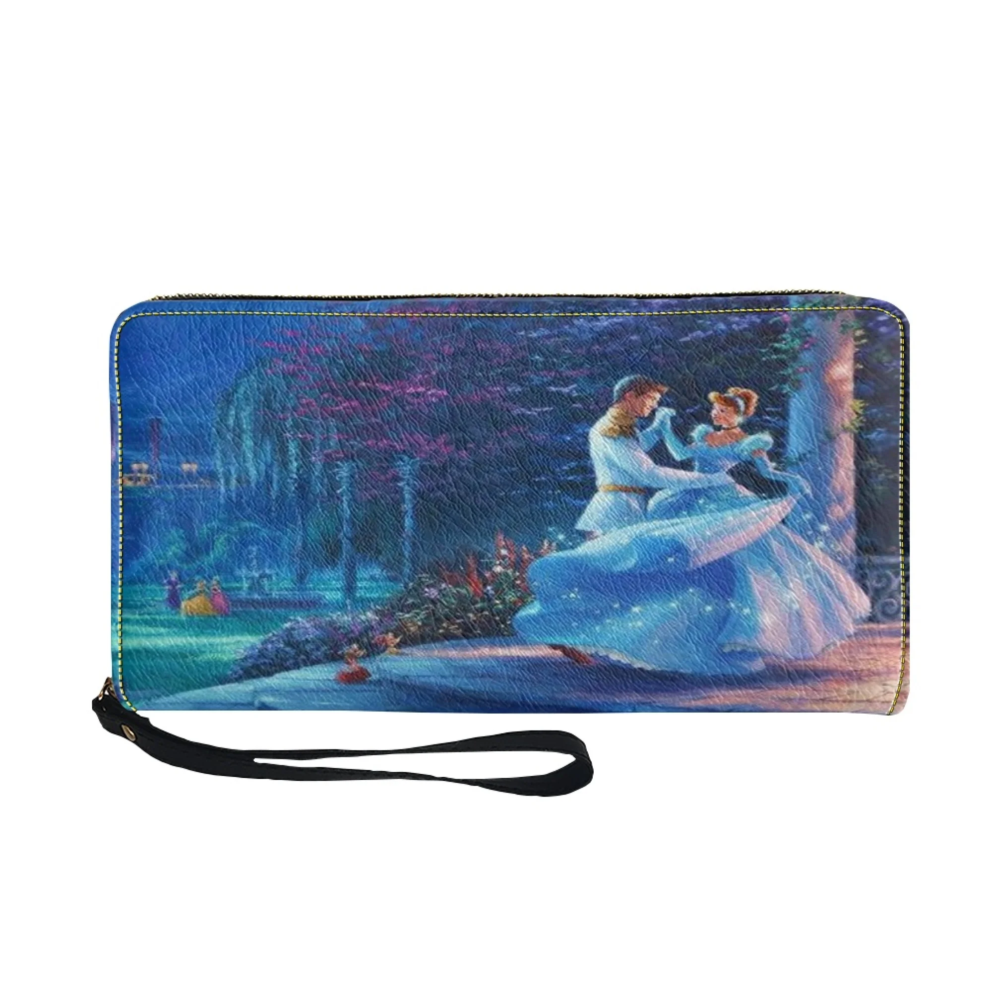 

Customized Wallet Pattern Zipper Wallet Portable Small Handbag Waterproof Bag Disney Fantasy Princess Pattern DIY Handbag