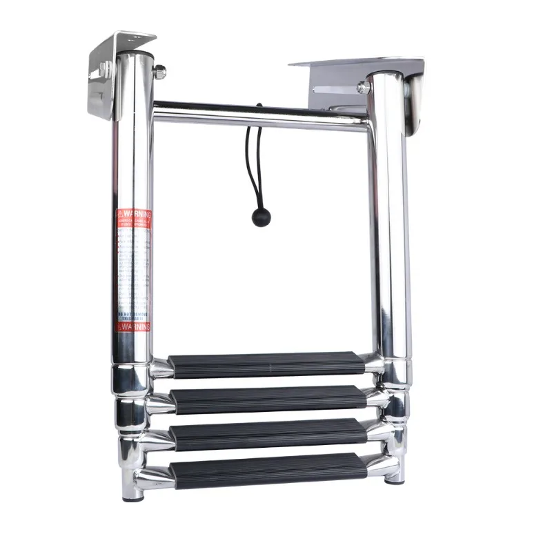 Boat Accessories Under Platform 3-Step Boarding Ladder Stainless Steel Telescopic Slide Mount Ladder Marine Swimming Pool Ladder