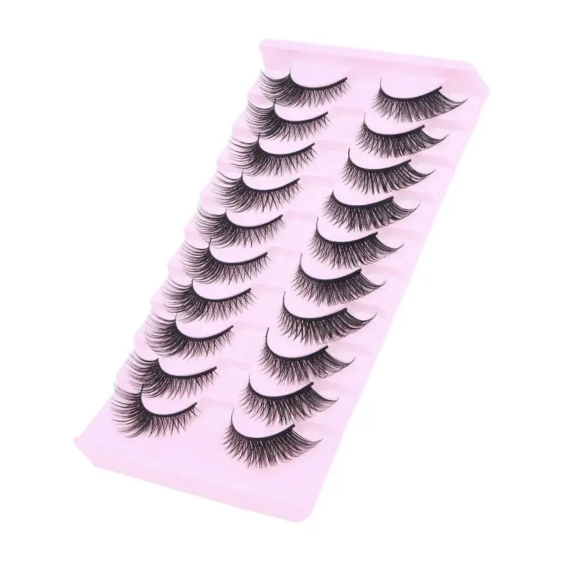 10 Paar Cat-Eye-Kunstwimpern, flauschige, zarte Faux-Nerzwimpern, natürliches Volumen, für tägliches Make-up, Party, Cosplay – Detail 6