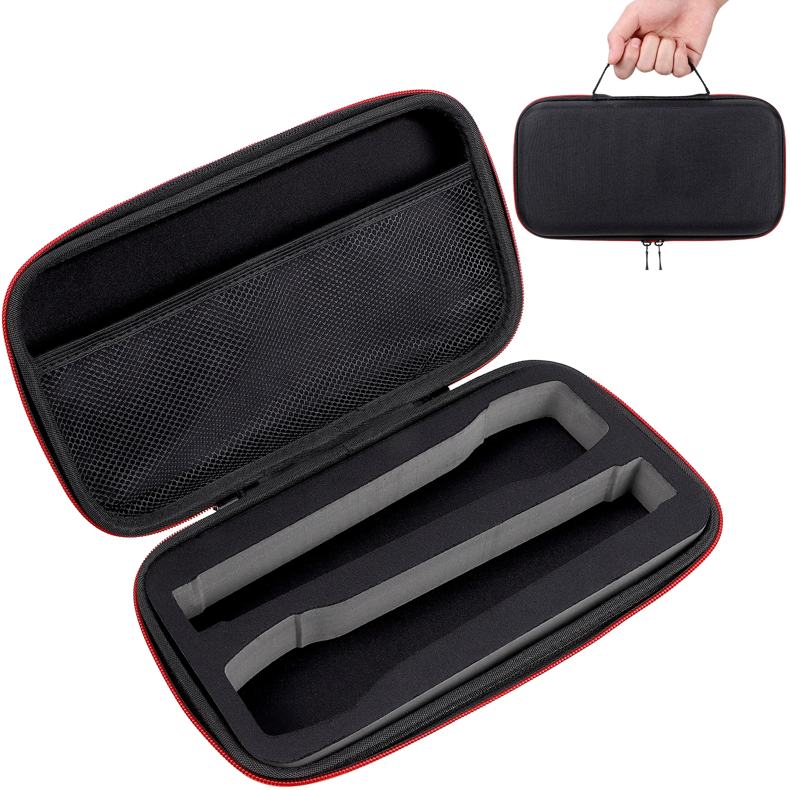 Eva Mic Pouch with Sponge Inner Zipper Closure for Microphone Case Storage Bag Portable Travel Dual DJ Belt