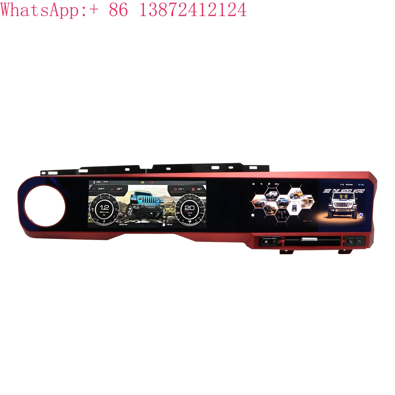 Rádio android de tela dupla com cluster lcd octa-core reprodutor de áudio e vídeo estéreo do carro para jeep wrangler jl 2018-2022 carplay dsp