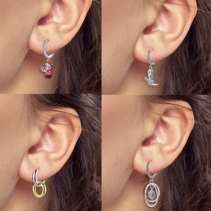 925 Sterling Silber Bunte Creolen Ohrringe mit Erdbeere, Libelle, Sonnenblume, Krabbe, Mantarochen und Lebensbaum als Geburtstagsgeschenk für Frauen – Detail 9