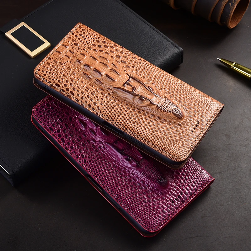 

Роскошные чехлы-книжка для Samsung Galaxy A15 A40 A41 A42 A50 A51 A52 A53 A54 A55 A56 Кожаные чехлы для телефонов с крокодиловым узором